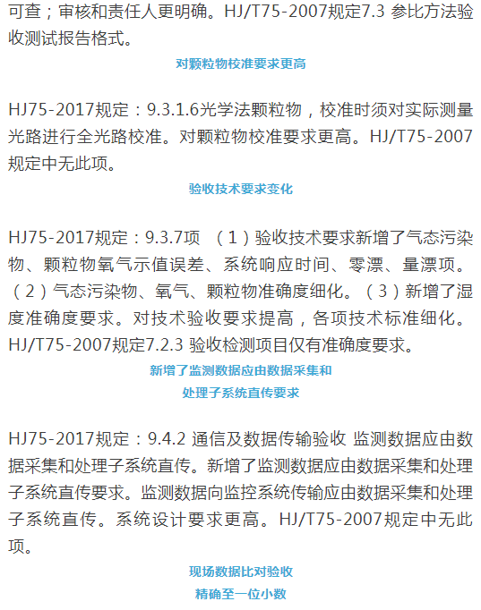 煙氣（so2，nox，顆粒物）排放連續監測技術規范 HJ75-2017與HJ/T75-2007標準究竟有何不同